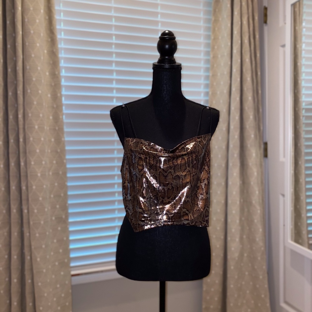 snakeskin crop top